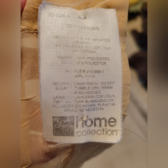 JC Penney Gold Sheer fully hemmed scarf valence swag topper (2 panels) - Picture 5 of 9